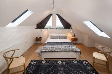 The icing on the cake has to be this gorgeous room with the most splendid of views over surrounding countryside to the sea.