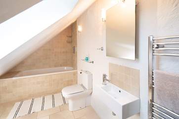 Soak in the bath after a day on the beach.