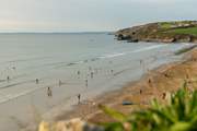 The lovely beach at Broad Haven is perfect for family fun time.