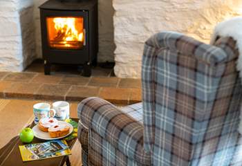 A dreamy hour or two next to the cosy wood burner.