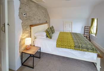 Second, stylish double room with king size bed on the first floor. Bedroom 3 with gorgeous Melin Tregwynt Welsh furnishings. 