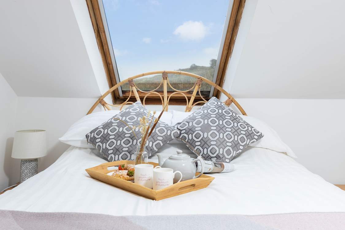 With luxury linens and the most beautiful outlook, the main bedroom is a delight.