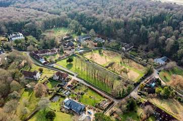 Views of West Dean village and Friston Forest.