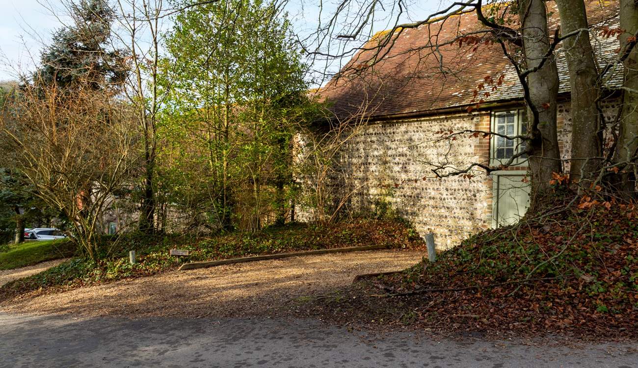 Parking behind Quebec Barn.