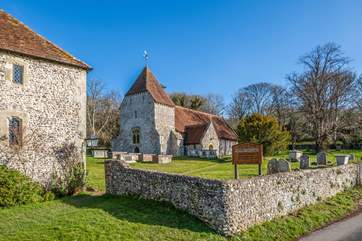 The beautiful Saxon church at West Dean.