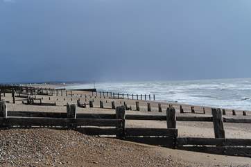 The gorgeous pebbly beach at Pevensey.