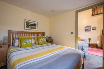 The bedroom has a king-size bed.
