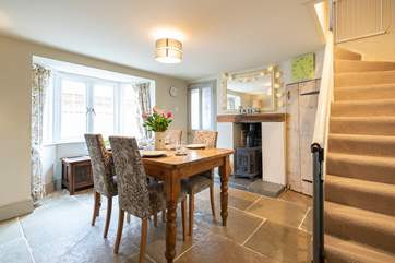 The dining-room sets a wonderful atmosphere for family and friends.
