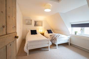 The light and bright twin bedroom on the first floor.