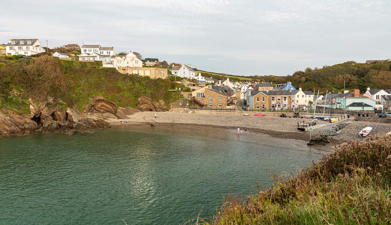 Little Haven is a sheltered sandy cove.