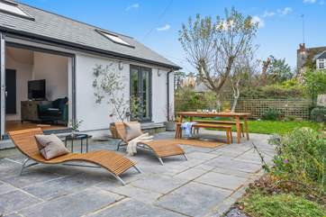 The outdoor area is a great place for relaxing in the sunshine.