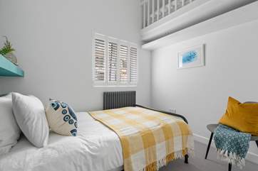 Bedroom Four has a small (4') double bed with another handy mezzanine level with a single bed accessed via a paddle ladder.