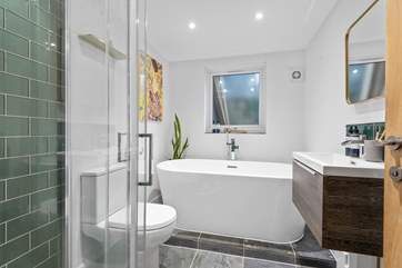 The family bathroom is a gorgeous sanctuary.