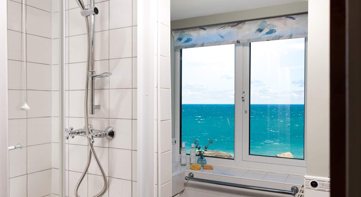 The en suite Shower-room for bedroom five with more of that view.