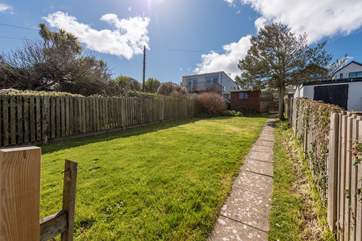 The sunny lawned garden.