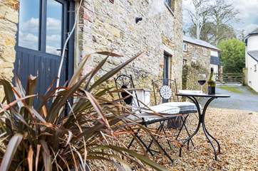 You are welcome to enjoy a different vantage point from the sitting-area outside of the front of The Hayloft.