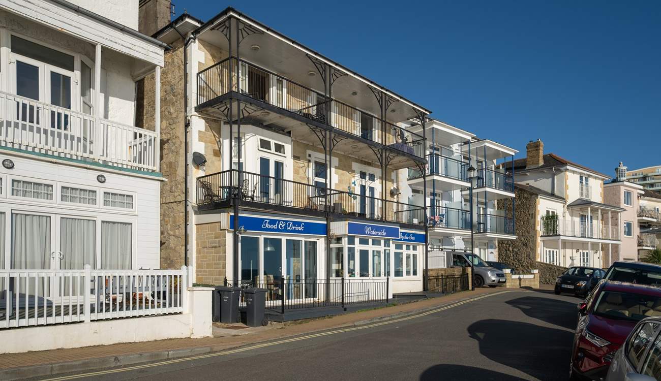 Oceanix is a second floor apartment.  Please note the Waterside restaurant is now closed. 