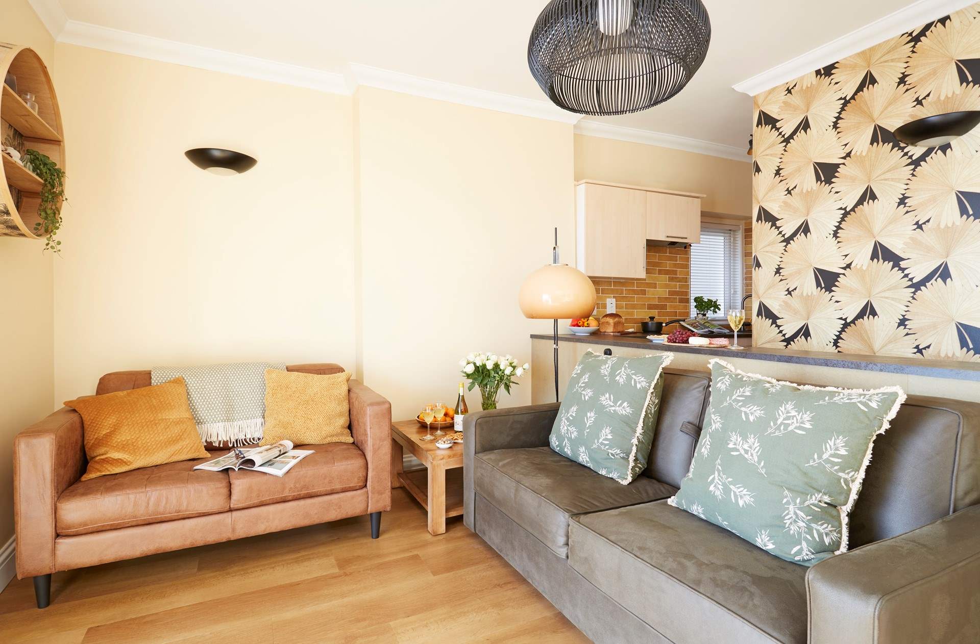 Soft furnishings look out onto sea views. 