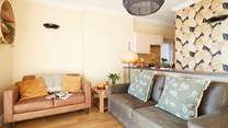 Soft furnishings look out onto sea views. 