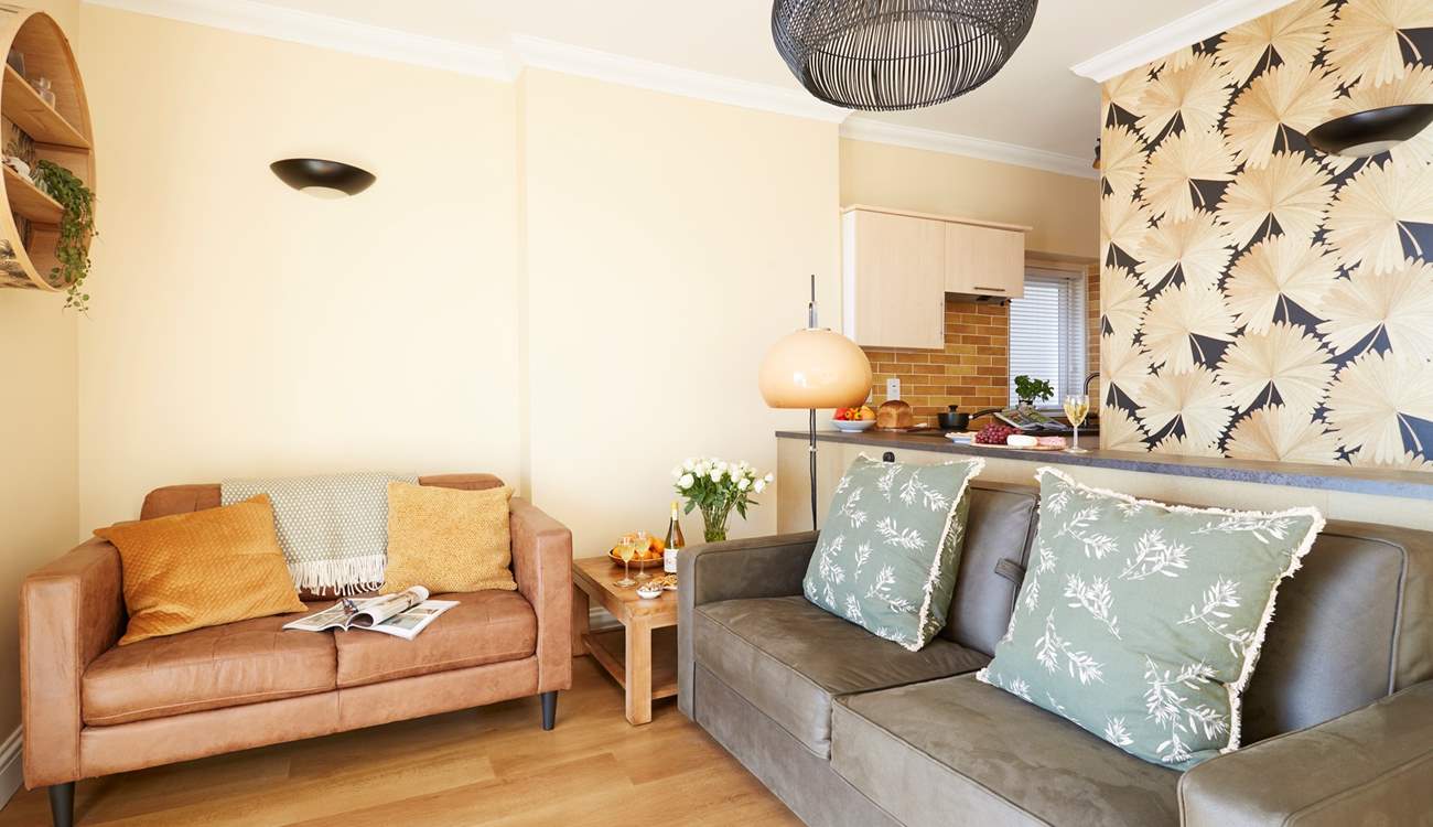 Soft furnishings look out onto sea views. 