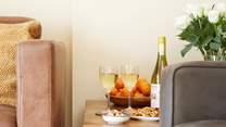 Wine, nibbles and the sound of the sea.