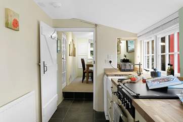 The lovely crafted kitchen has all you need.