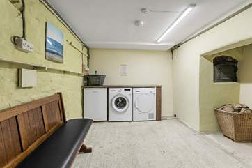 The shared utility-room is ideal for keeping up with the washing.