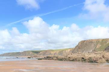 The north coast has a great choice of fabulous sandy beaches, this is Sandymouth.