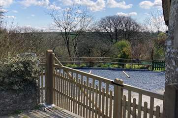 A parking space is provided for you with a gateway through to the guest orchard.