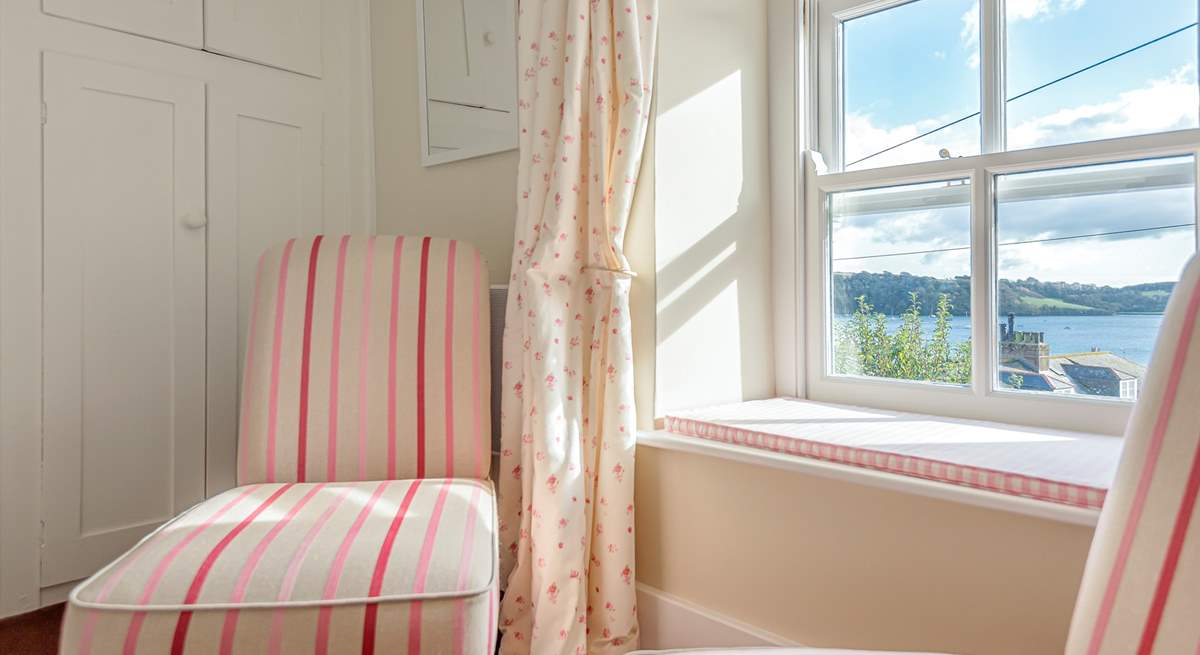 The main bedroom has fabulous sea views.