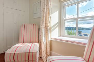 The main bedroom has fabulous sea views.