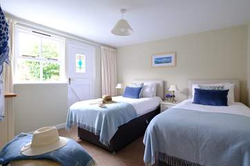 The pretty twin bedroom is perfect for either children or adults alike as it can also be made up as a super-king double. Please note there is no access through the stable-door.