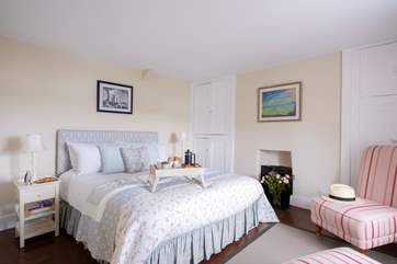 The dreamy main bedroom has fabulous views.