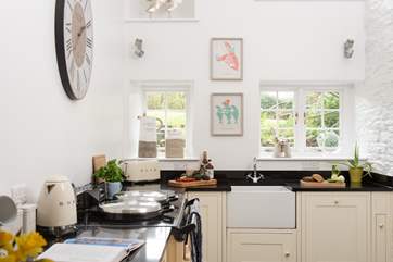The kitchen sits at the back of the house overlooking the garden