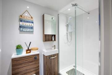 There's a handy shower-room next to the utility-room on the ground floor - ideal for rinsing off before hopping into the hot tub