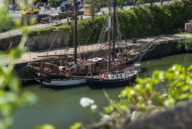 The historic tall ships in the harbour