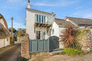 The gate leads into the sunny courtyard at the rear of High Corner Cottage.
