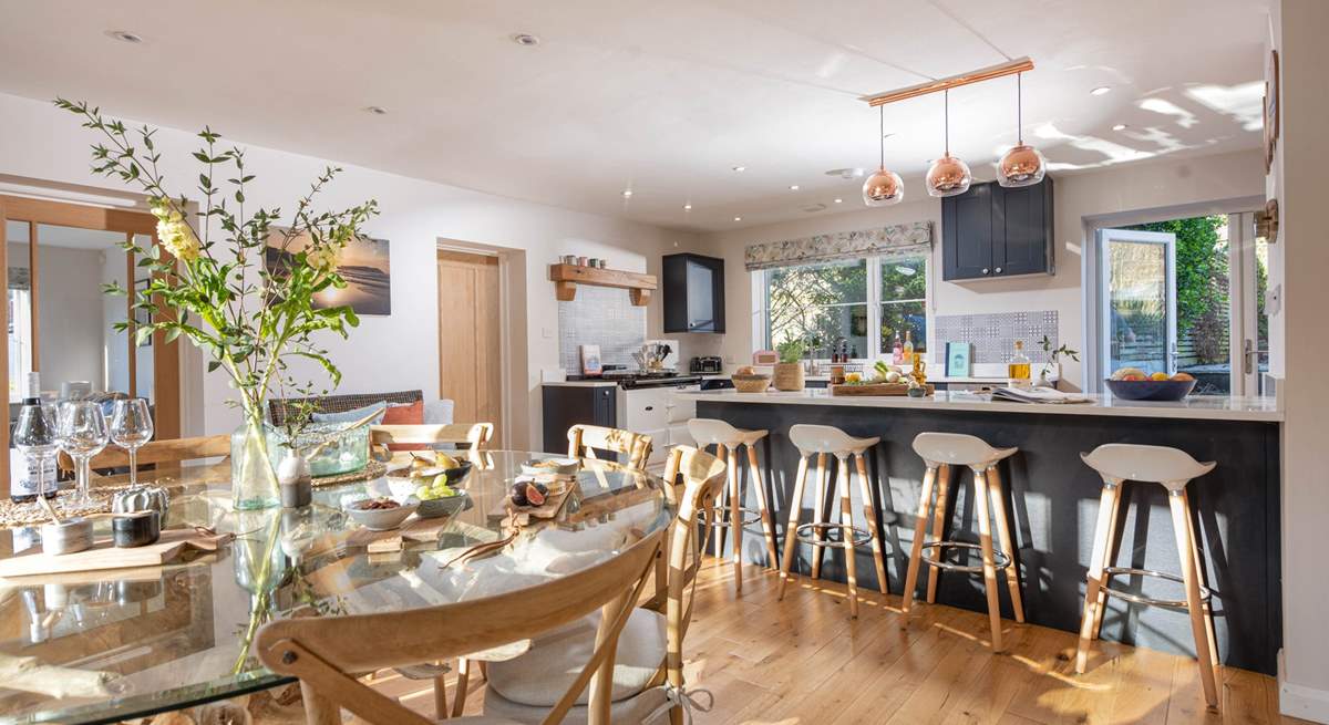 The open plan kitchen and dining space is truly fabulous.