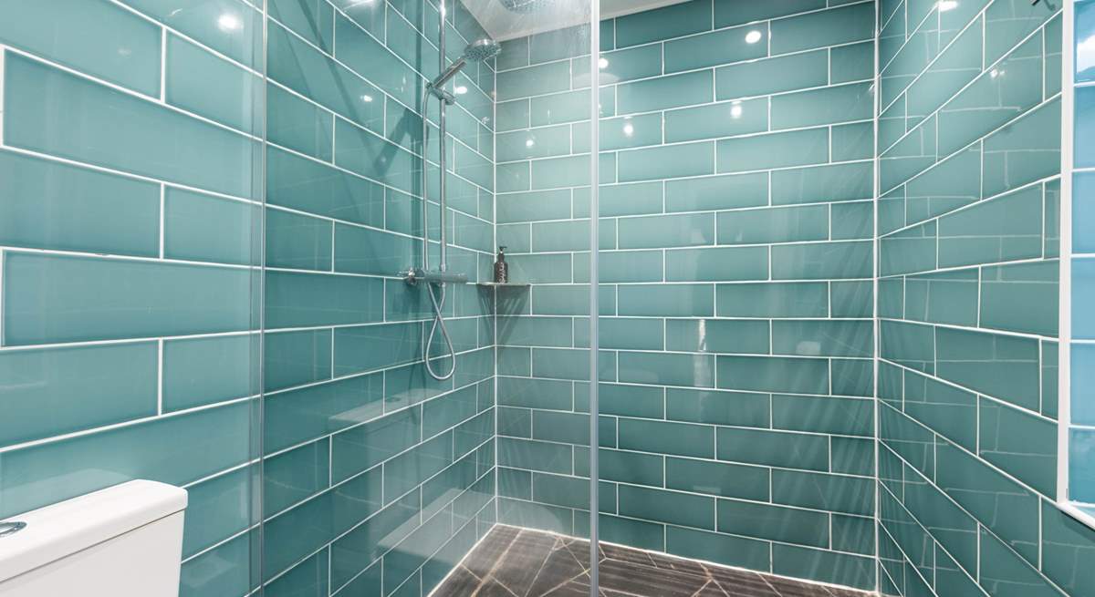 The downstairs wet-room has a lovely, spacious shower.