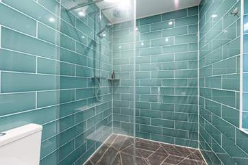 The downstairs wet-room has a lovely, spacious shower.