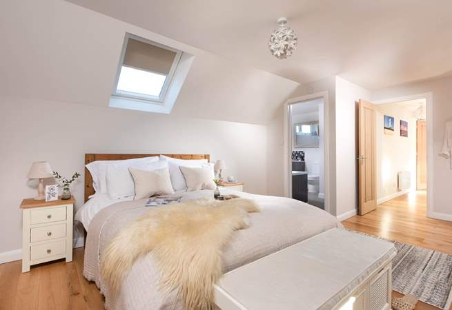 Bedroom Three has a sumptuous king-size bed and a fabulous en suite bathroom.