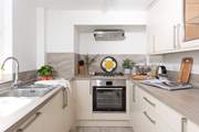 Small but perfectly formed, the kitchen is light and bright.