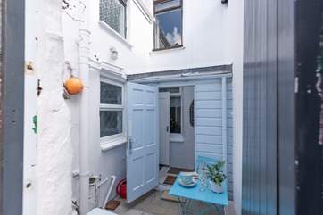 Looking towards the back door from the courtyard.