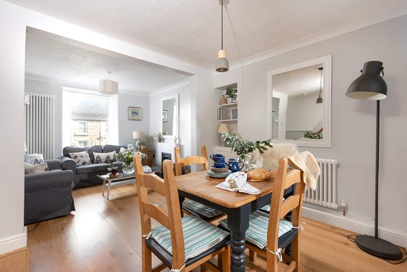 The open plan sitting/dining-room is perfect for sociable holidays.