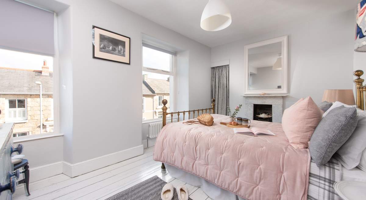 Beautifully decorated in pastel shades, the double bedroom is a delight.