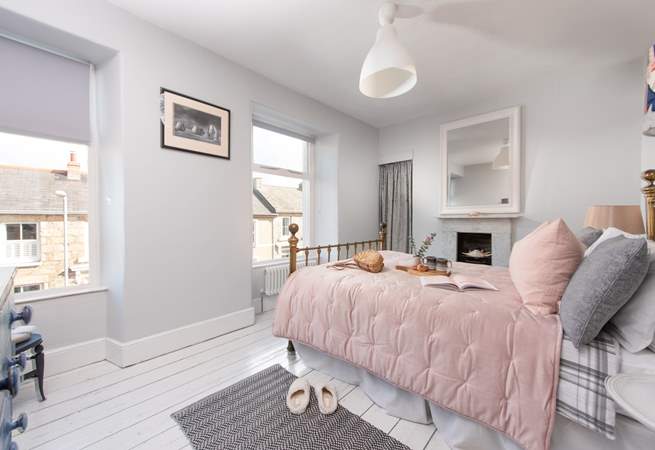 Beautifully decorated in pastel shades, the double bedroom is a delight.