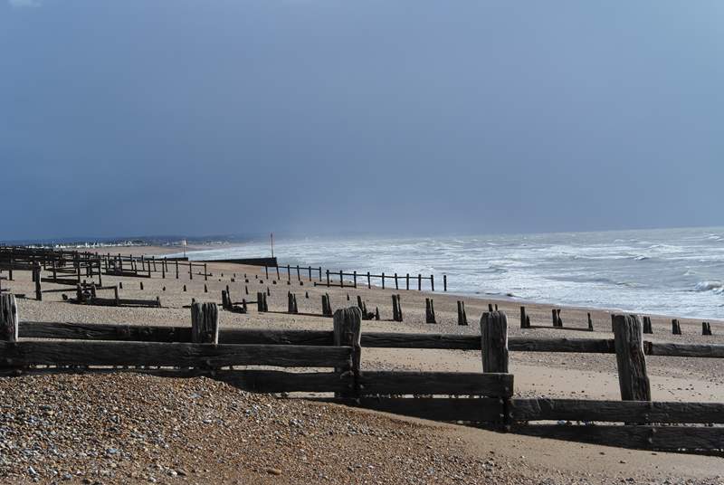 The dramatic coast line at Pevensey.