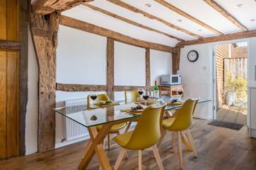 The terrace leads off the kitchen, ideal for al fresco dining.