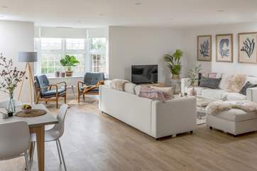 The living space is light and bright with oodles of space.