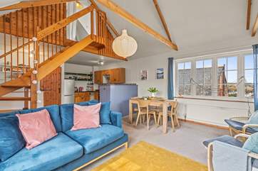 The mezzanine stairs lead off the living-area.